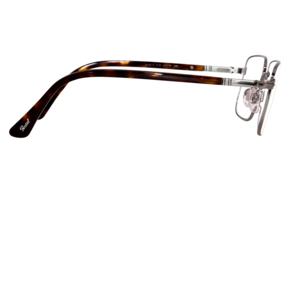 Persol Classic Rectangle Metal Frame Eyeglasses in Silver - Picture 3 of 8